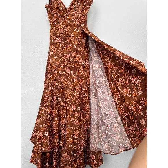 J. Crew Collection Cross Back Ruffle Midi Dress Vtg Vines Burnished Pecan 6 NEW - Picture 7 of 16